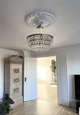 Agathe kristallkrona med droppformade kristaller