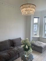 Agathe kristallkrona med droppformade kristaller