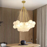 Valencia taklampa med kulor i frostat glas