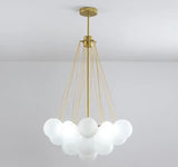 Valencia taklampa med kulor i frostat glas