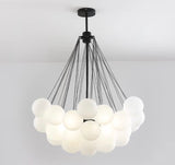 Valencia taklampa med kulor i frostat glas