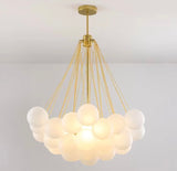 Valencia taklampa med kulor i frostat glas