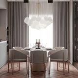 Valencia taklampa med kulor i frostat glas